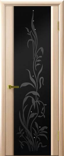 Межкомнатная шпонированная дверь Luxor Legend Трава 2 Беленый дуб остекленная — фото 1